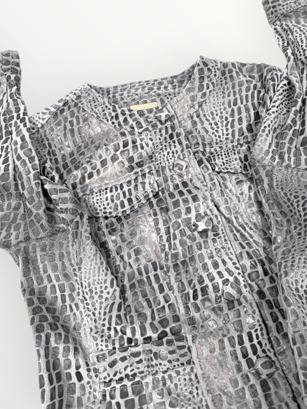 Ruby Rd Croc-Embossed Gray Women’s Jacket - Picture 7 of 12
